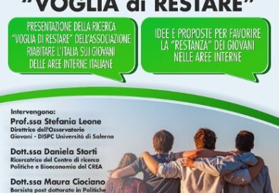 Vallo della Lucania (SA), 14 novembre: presentazione dei risultati della ricerca “Voglia di restare – Indagine sui giovani nell’Italia dei paesi”