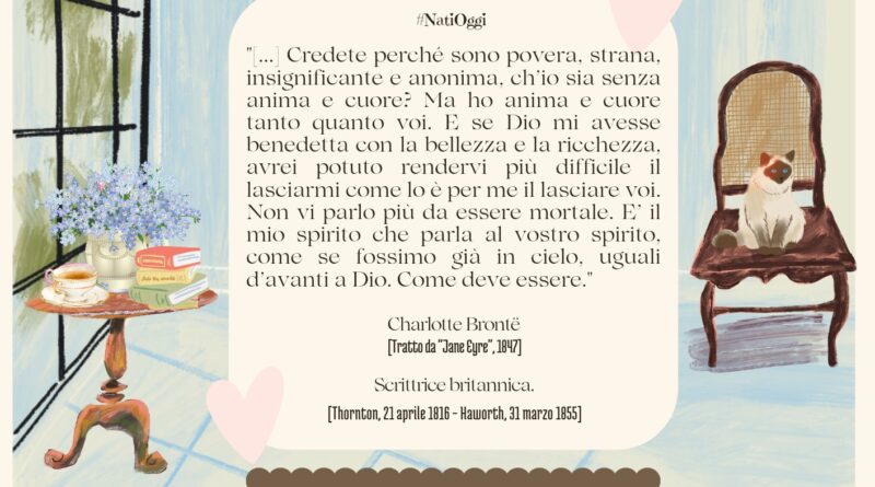 Il Calendario del Salotto Letterario, 21 aprile: “Credete perché sono povera” (C. Brontë)