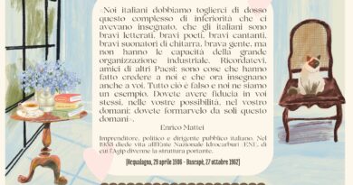 Il Calendario del Salotto Letterario, 29 aprile: “Noi italiani…” (Enrico Mattei)