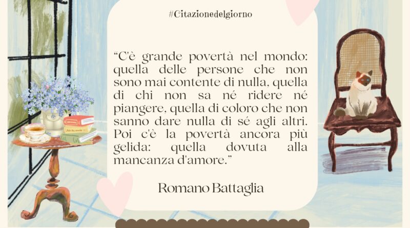 Il Calendario del Salotto Letterario, 3 ottobre: “C’è una grande povertà…” (R. Battaglia)