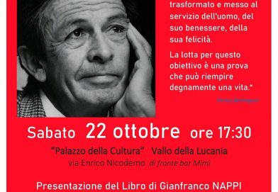 Vallo della Lucania (SA), 22 ottobre: presentazione del libro “Dedicato a Berlinguer” di Gianfranco Nappi