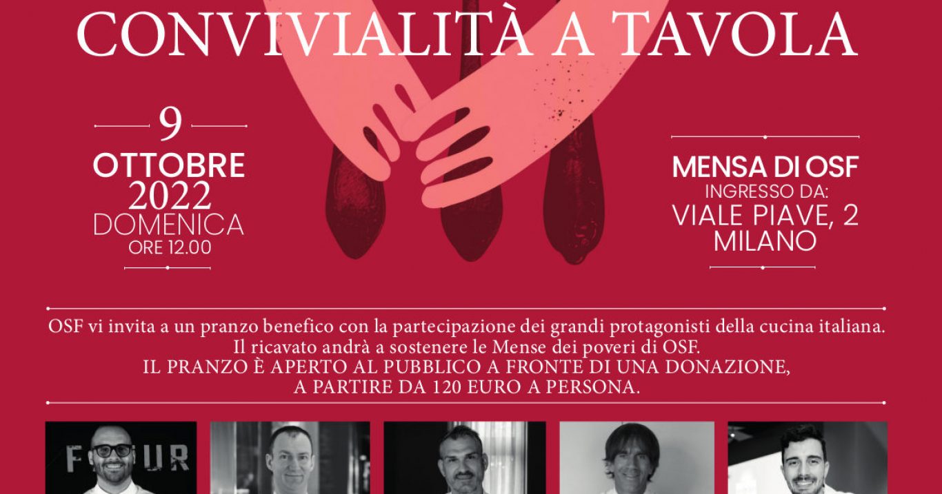 Milano, 9 ottobre: “Grandi Cuochi all’Opera” per le mense di Opera San Francesco per i poveri
